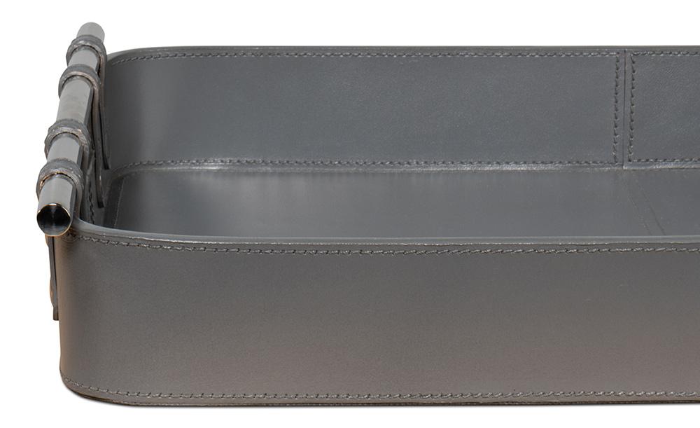 Sarreid Ltd - Safari Leather Tray, Quiet Shade - 54008-1 veiw 8