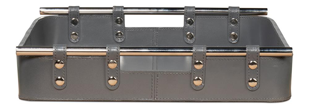 Sarreid Ltd - Safari Leather Tray, Quiet Shade - 54008-1 veiw 9
