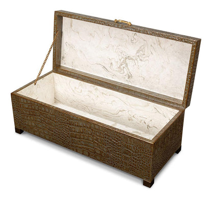 Sarreid Ltd - Lyle Leather Box, Antique Green - 54012-3 veiw 4