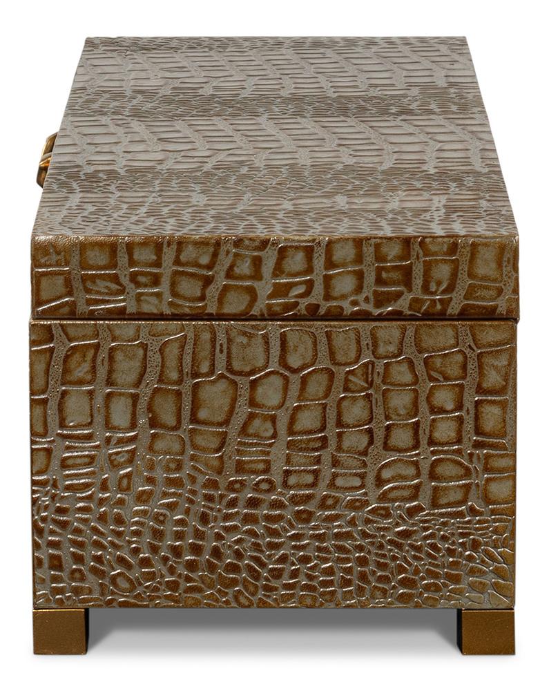 Sarreid Ltd - Lyle Leather Box, Antique Green - 54012-3 veiw 8
