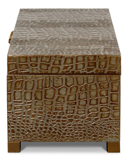 Sarreid Ltd - Lyle Leather Box, Antique Green - 54012-3 veiw 8