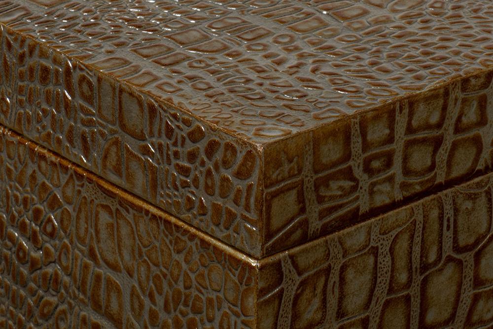 Sarreid Ltd - Lyle Leather Box, Antique Green - 54012-3 veiw 12