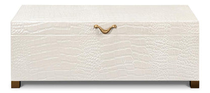 Sarreid Ltd - Lyle Leather Box, Pearl - 54012-2 veiw 2