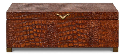 Sarreid Ltd - Lyle Leather Box, Tan Tessoro - 54012-4 veiw 2