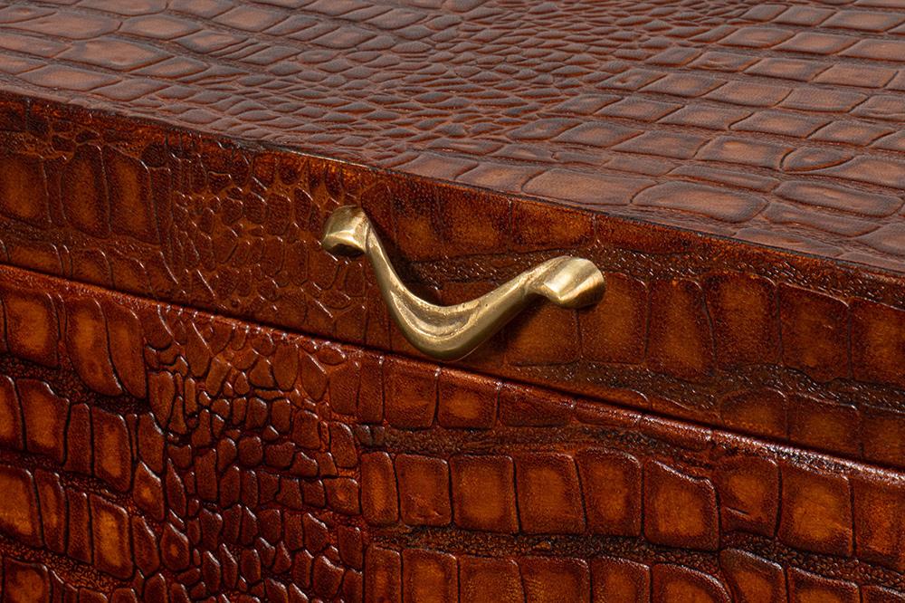 Sarreid Ltd - Lyle Leather Box, Tan Tessoro - 54012-4 veiw 6