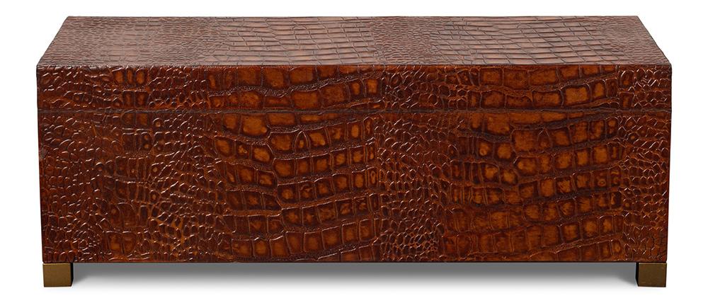 Sarreid Ltd - Lyle Leather Box, Tan Tessoro - 54012-4 veiw 7