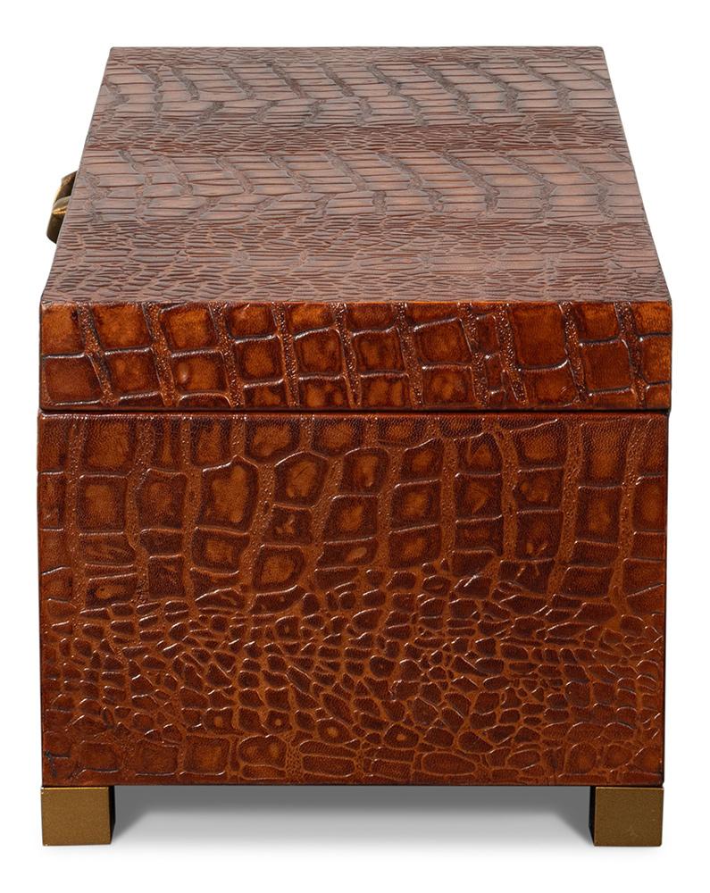 Sarreid Ltd - Lyle Leather Box, Tan Tessoro - 54012-4 veiw 8
