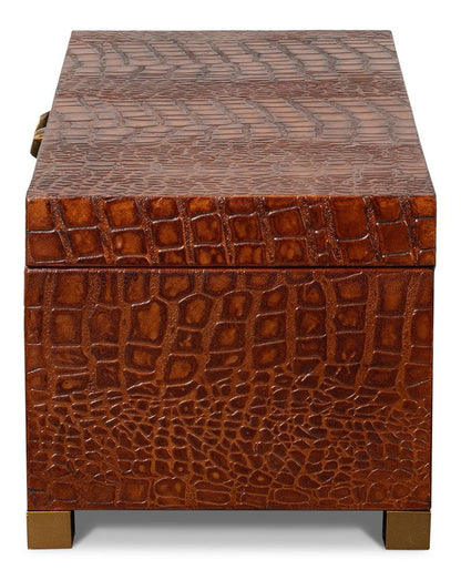 Sarreid Ltd - Lyle Leather Box, Tan Tessoro - 54012-4 veiw 8