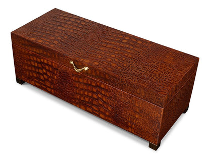 Sarreid Ltd - Lyle Leather Box, Tan Tessoro - 54012-4 veiw 9