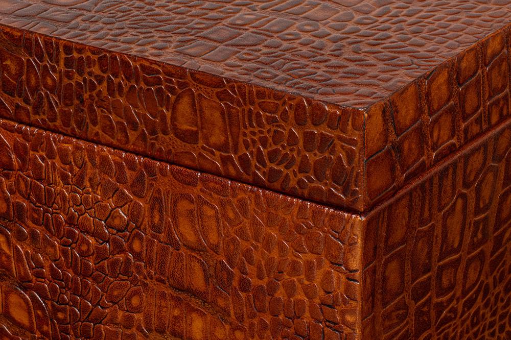 Sarreid Ltd - Lyle Leather Box, Tan Tessoro - 54012-4 veiw 12