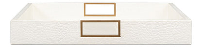 Sarreid Ltd - Norton Leather Tray,Croco Leather, Pearl - 54014-2 veiw 10