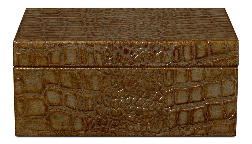 Sarreid Ltd - Candece Leather Box,Antique Green, S/2 - 54013-3 veiw 2