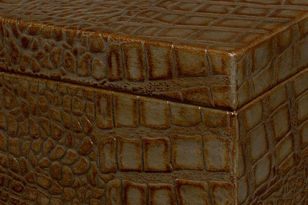 Sarreid Ltd - Candece Leather Box,Antique Green, S/2 - 54013-3 veiw 6