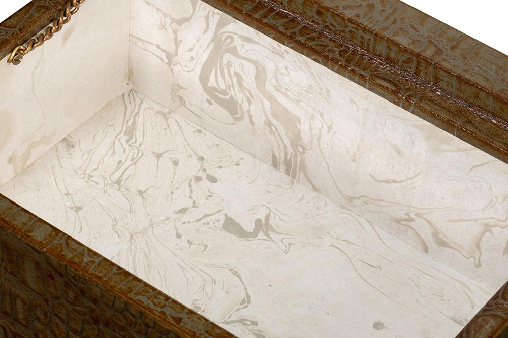 Sarreid Ltd - Candece Leather Box,Antique Green, S/2 - 54013-3 veiw 9