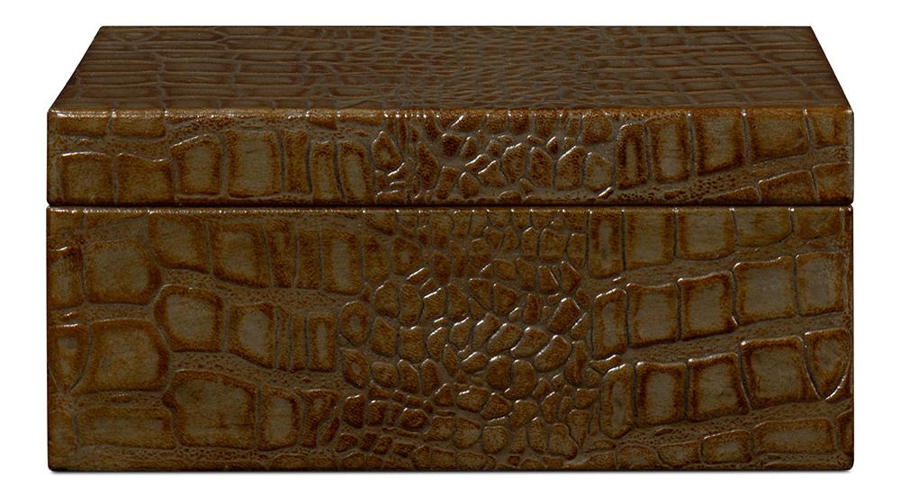 Sarreid Ltd - Candece Leather Box,Antique Green, S/2 - 54013-3 veiw 10