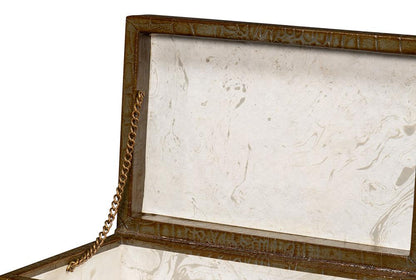 Sarreid Ltd - Candece Leather Box,Antique Green, S/2 - 54013-3 veiw 11