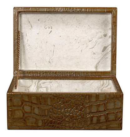 Sarreid Ltd - Candece Leather Box,Antique Green, S/2 - 54013-3 veiw 12