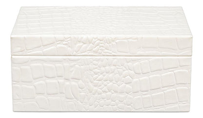 Sarreid Ltd - Candece Leather Box, Pearl, S/2 - 54013-2 veiw 2