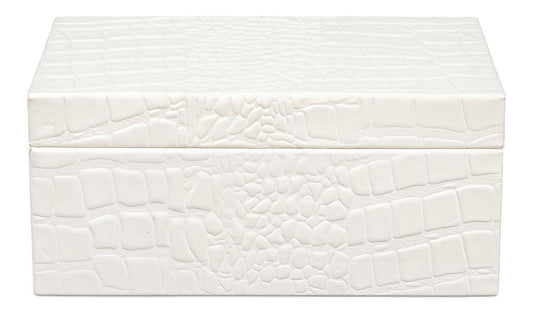 Sarreid Ltd - Candece Leather Box, Pearl, S/2 - 54013-2 veiw 2