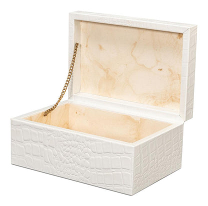 Sarreid Ltd - Candece Leather Box, Pearl, S/2 - 54013-2 veiw 3