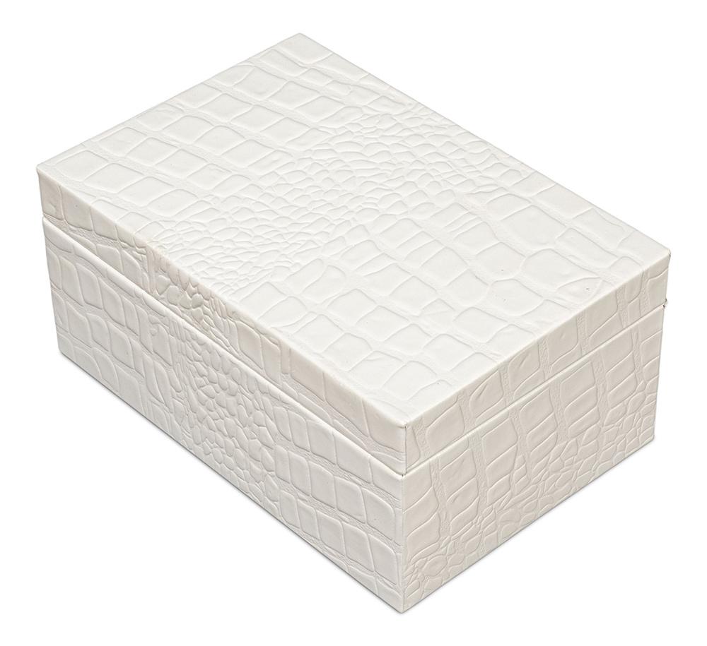 Sarreid Ltd - Candece Leather Box, Pearl, S/2 - 54013-2 veiw 5