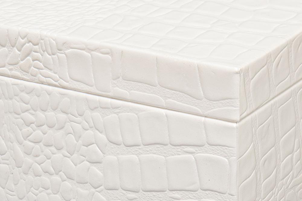 Sarreid Ltd - Candece Leather Box, Pearl, S/2 - 54013-2 veiw 6