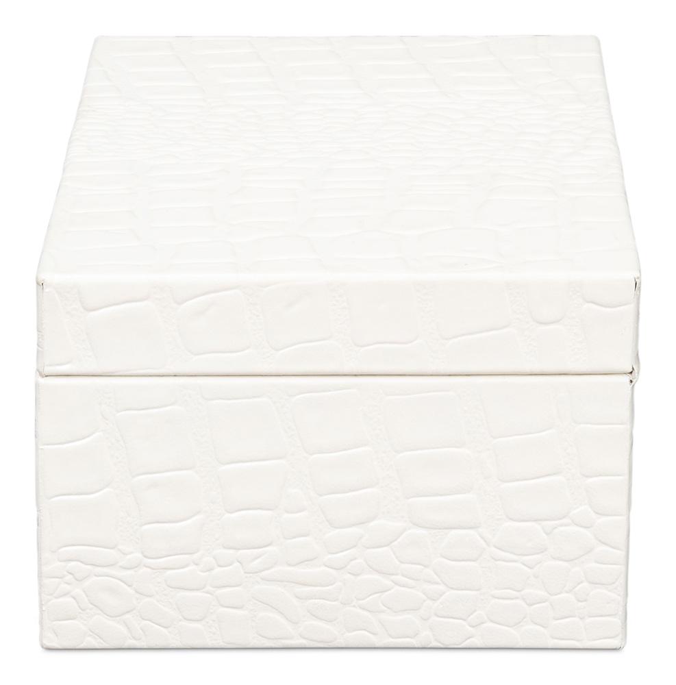 Sarreid Ltd - Candece Leather Box, Pearl, S/2 - 54013-2 veiw 8