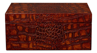 Sarreid Ltd - Candece Leather Box, Tan, S/2 - 54013-4 veiw 2