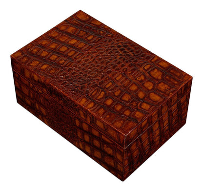 Sarreid Ltd - Candece Leather Box, Tan, S/2 - 54013-4 veiw 5
