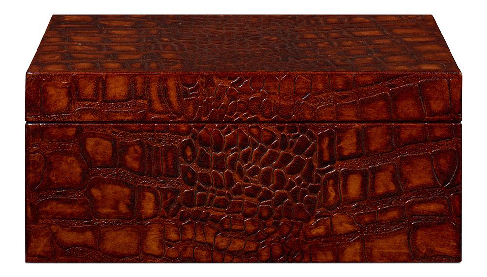 Sarreid Ltd - Candece Leather Box, Tan, S/2 - 54013-4 veiw 10