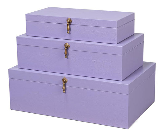 Sarreid Ltd - Cosmos Nesting Boxes,S/3,Lilac - 54007-7 veiw 1