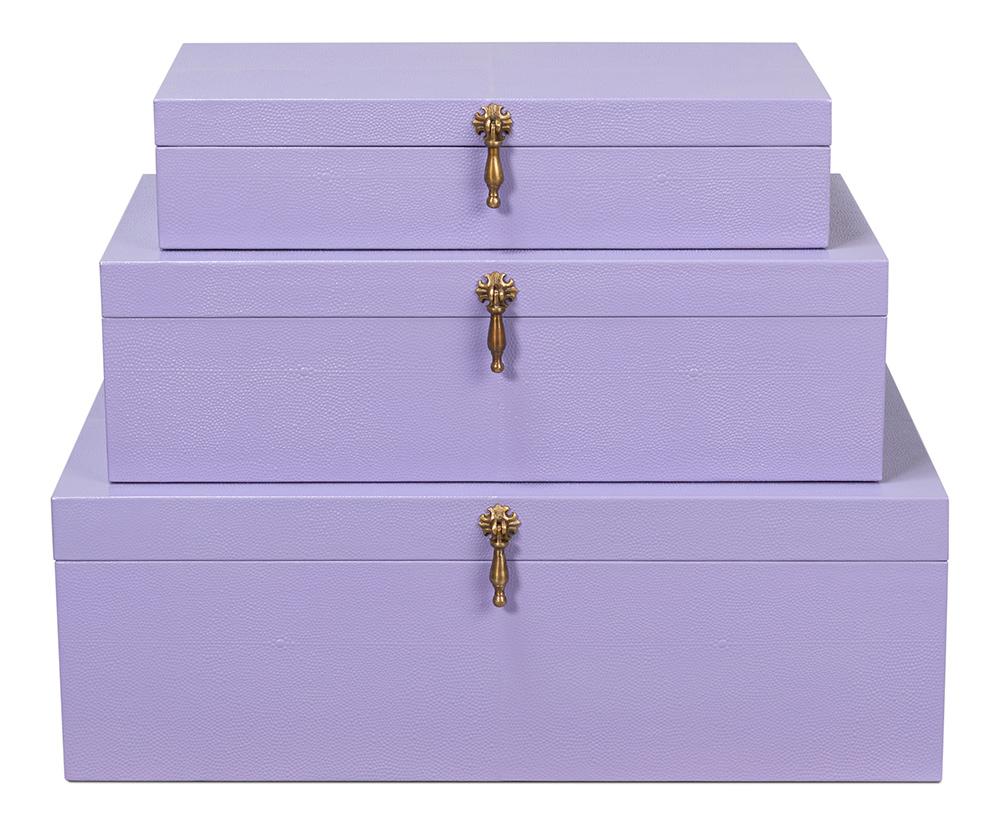 Sarreid Ltd - Cosmos Nesting Boxes,S/3,Lilac - 54007-7 veiw 2