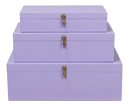 Sarreid Ltd - Cosmos Nesting Boxes,S/3,Lilac - 54007-7 veiw 2