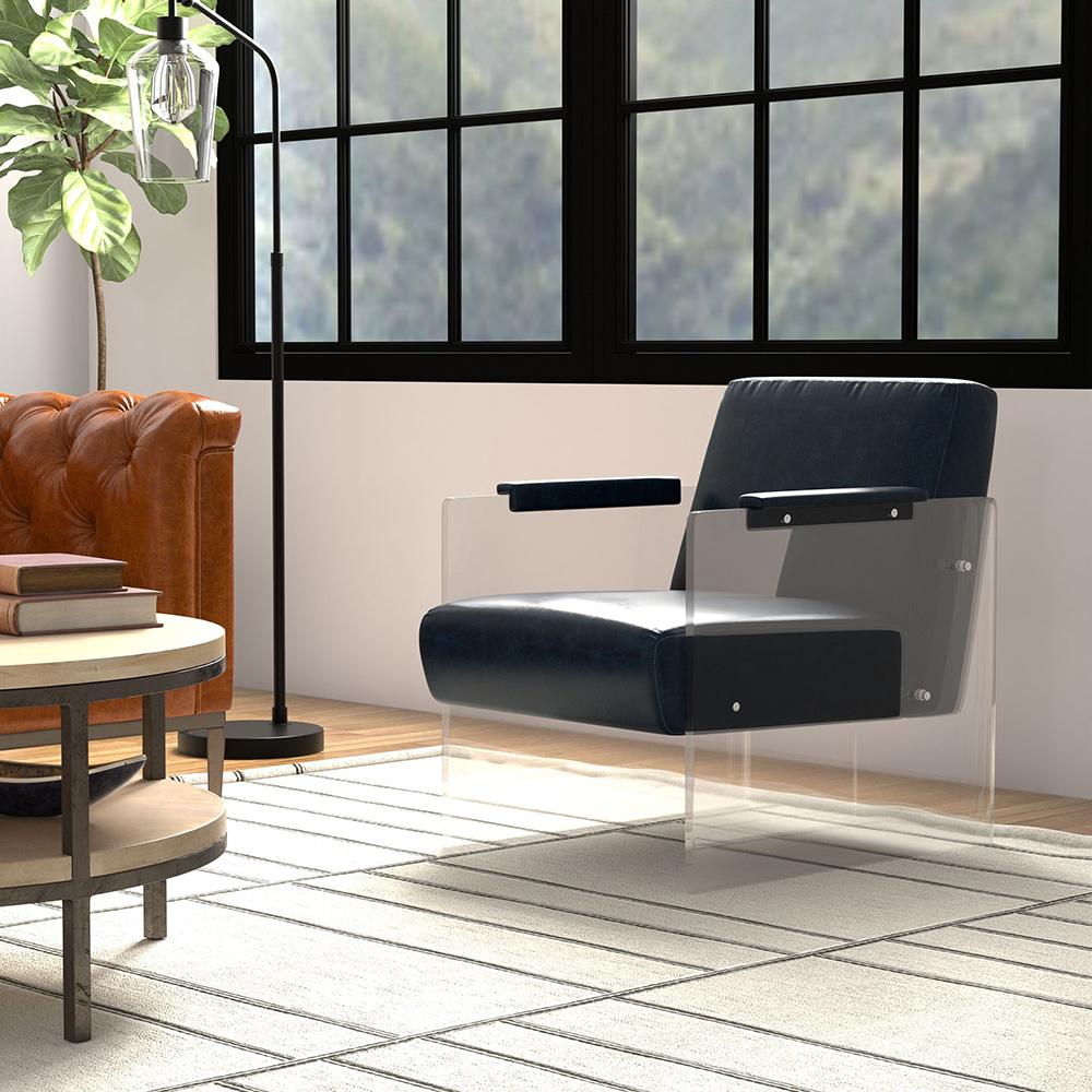 Sarreid Ltd - Holloway Armchair, Chateau Blue - 54084 veiw 8