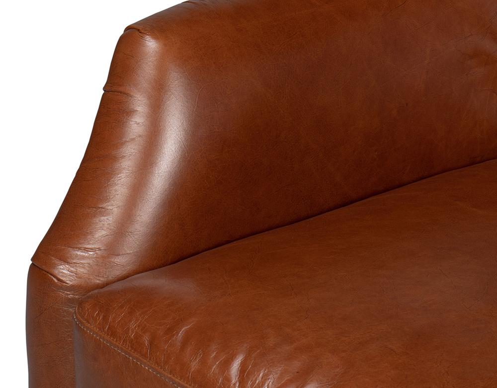 Sarreid Ltd - Baker Leather Swivel Chair,Havana Lthr - 53468 veiw 6