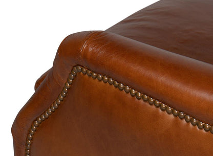Sarreid Ltd - Baker Leather Swivel Chair,Havana Lthr - 53468 veiw 12