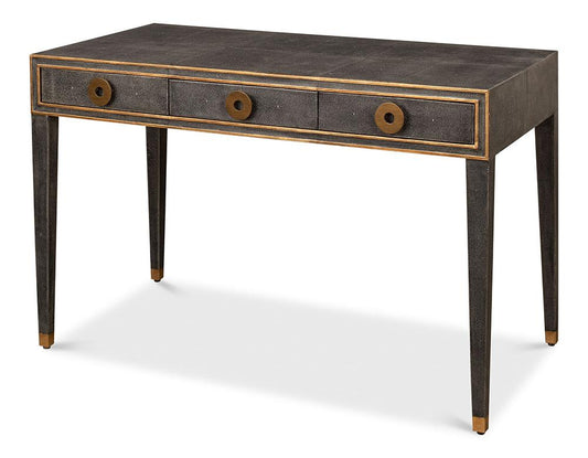 Sarreid Ltd - Gabriella Shagreen Desk/Table,Ant.Grey - 53571-1 veiw 1