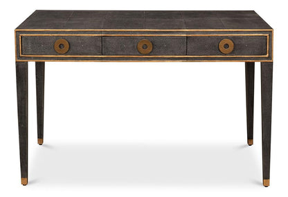 Sarreid Ltd - Gabriella Shagreen Desk/Table,Ant.Grey - 53571-1 veiw 2