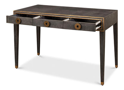 Sarreid Ltd - Gabriella Shagreen Desk/Table,Ant.Grey - 53571-1 veiw 3