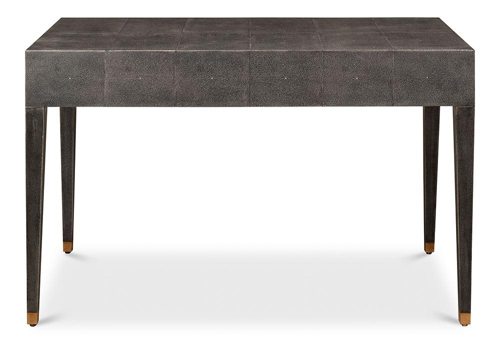 Sarreid Ltd - Gabriella Shagreen Desk/Table,Ant.Grey - 53571-1 veiw 7