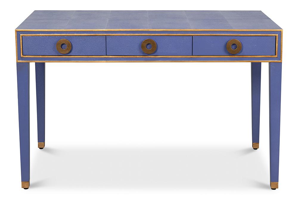 Sarreid Ltd - Gabriella Shagreen Desk/Table,Marlin Blue - 54000-2 veiw 2