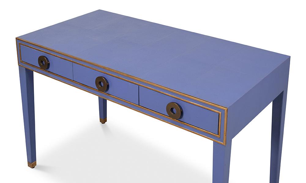 Sarreid Ltd - Gabriella Shagreen Desk/Table,Marlin Blue - 54000-2 veiw 4