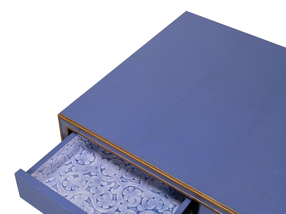 Sarreid Ltd - Gabriella Shagreen Desk/Table,Marlin Blue - 54000-2 veiw 5