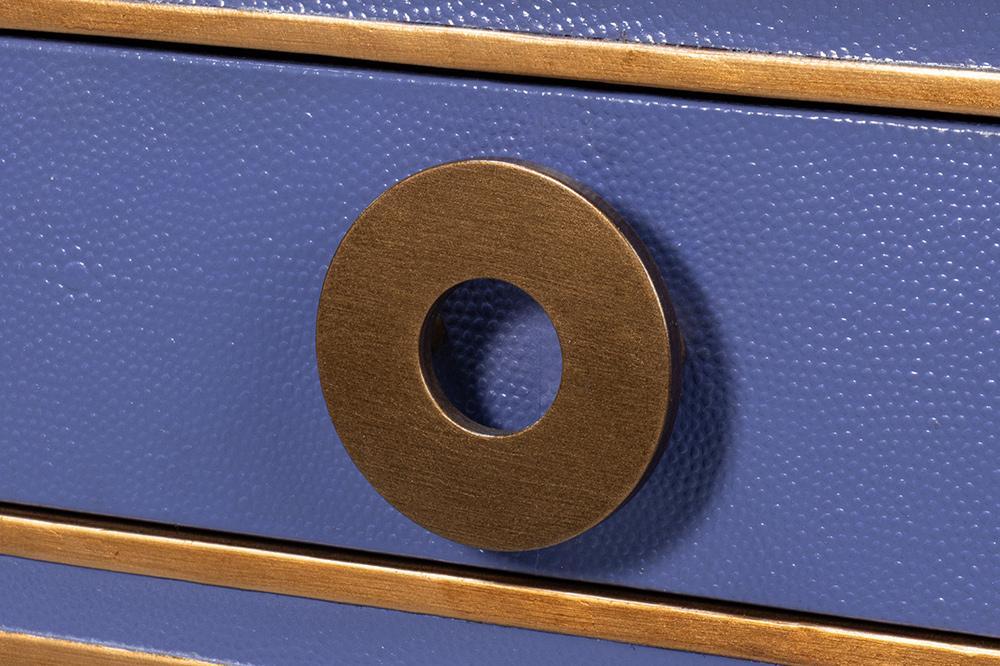 Sarreid Ltd - Gabriella Shagreen Desk/Table,Marlin Blue - 54000-2 veiw 6