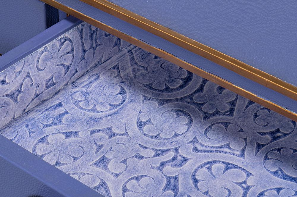 Sarreid Ltd - Gabriella Shagreen Desk/Table,Marlin Blue - 54000-2 veiw 9