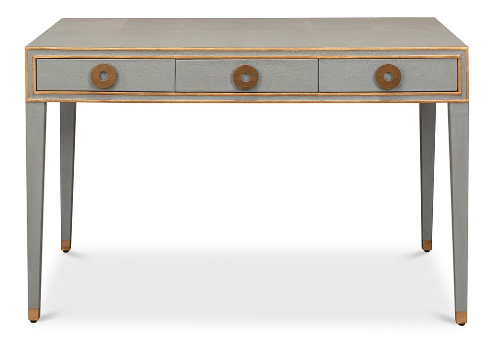 Sarreid Ltd - Gabriella Shagreen Desk/Table,Storm Grey - 53571-2 veiw 2