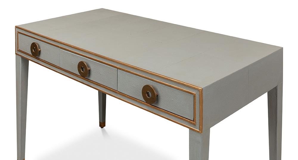 Sarreid Ltd - Gabriella Shagreen Desk/Table,Storm Grey - 53571-2 veiw 4