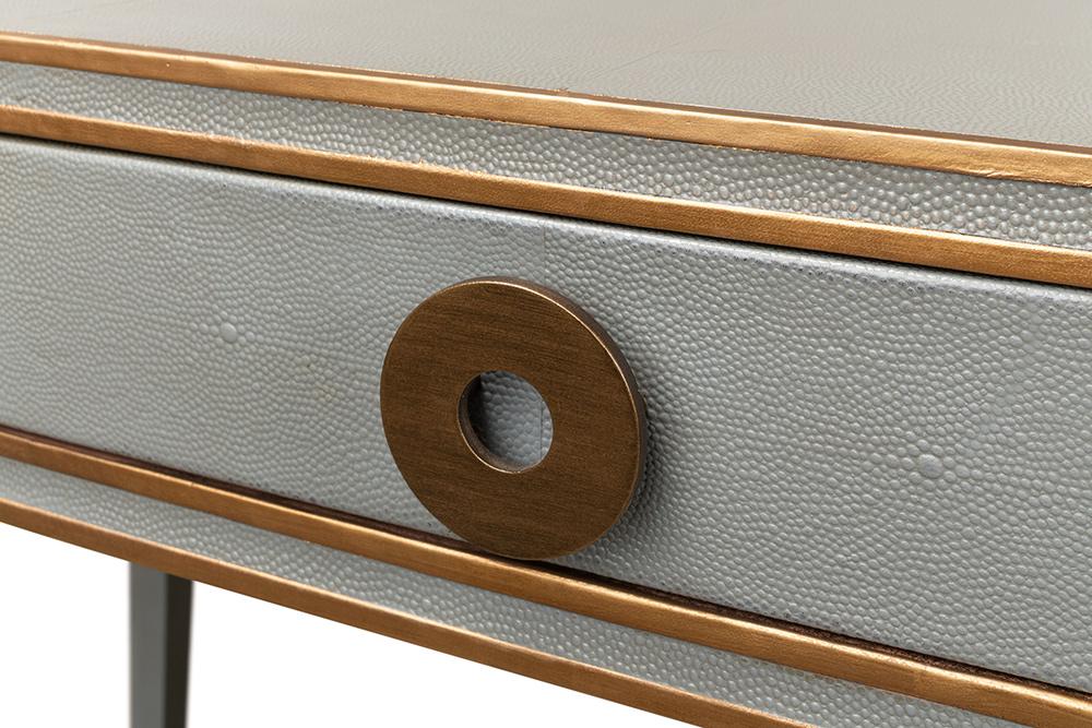 Sarreid Ltd - Gabriella Shagreen Desk/Table,Storm Grey - 53571-2 veiw 6