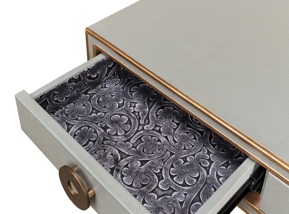Sarreid Ltd - Gabriella Shagreen Desk/Table,Storm Grey - 53571-2 veiw 9