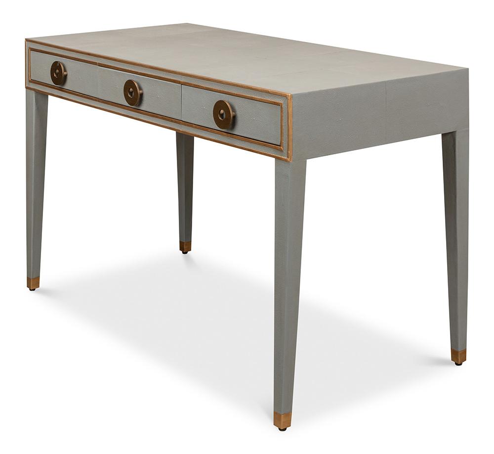 Sarreid Ltd - Gabriella Shagreen Desk/Table,Storm Grey - 53571-2 veiw 12